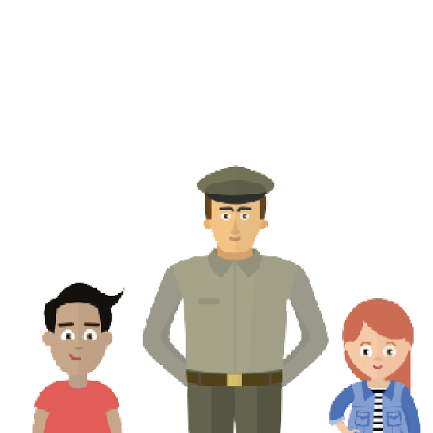 Niños y policía